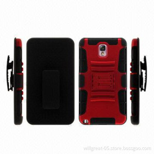 Kickstand Cellphone Cases for Samsung Galaxy Note 3/N9000, 3-in-1, Different Colors Available